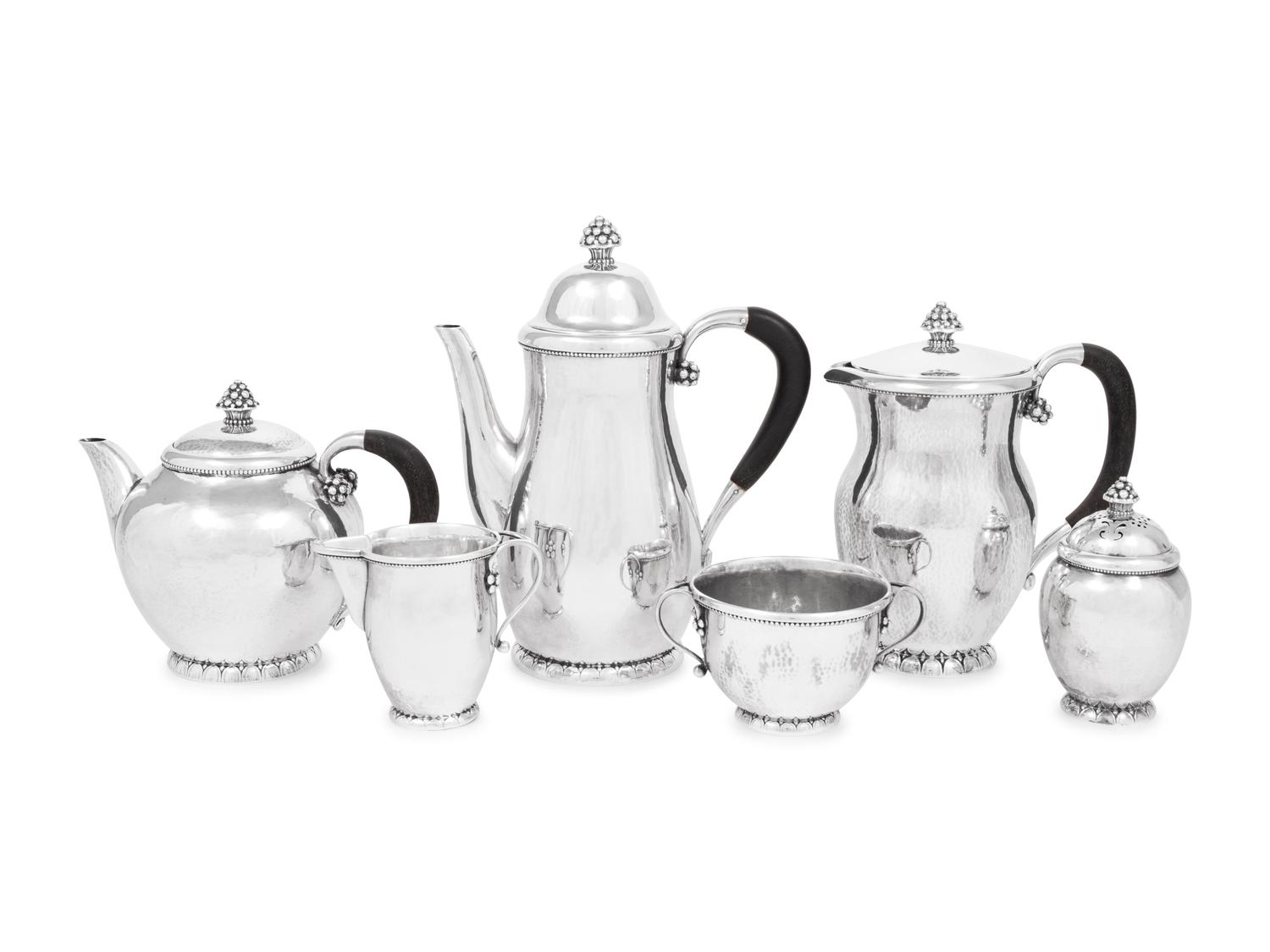 A Georg Jensen Silver Six-Piece Tea and Coffee Service
