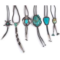 Assortment of Navajo and Southwestern-Style Silver and Turquoise Bolo Ties