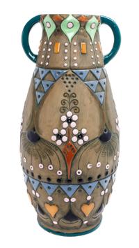 An Amphora Pottery Vase Height 15 1/2 inches.
