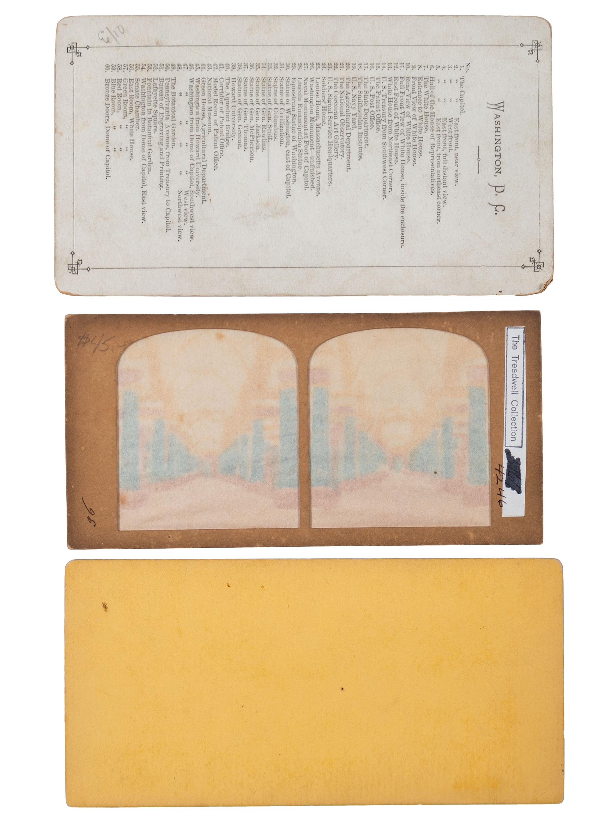 [CIVIL WAR]. A group of over 50 stereoviews, highlighted by images of the Grand Review, and the US Arsenal and Navy Yard, Washington, DC, incl. cannon.