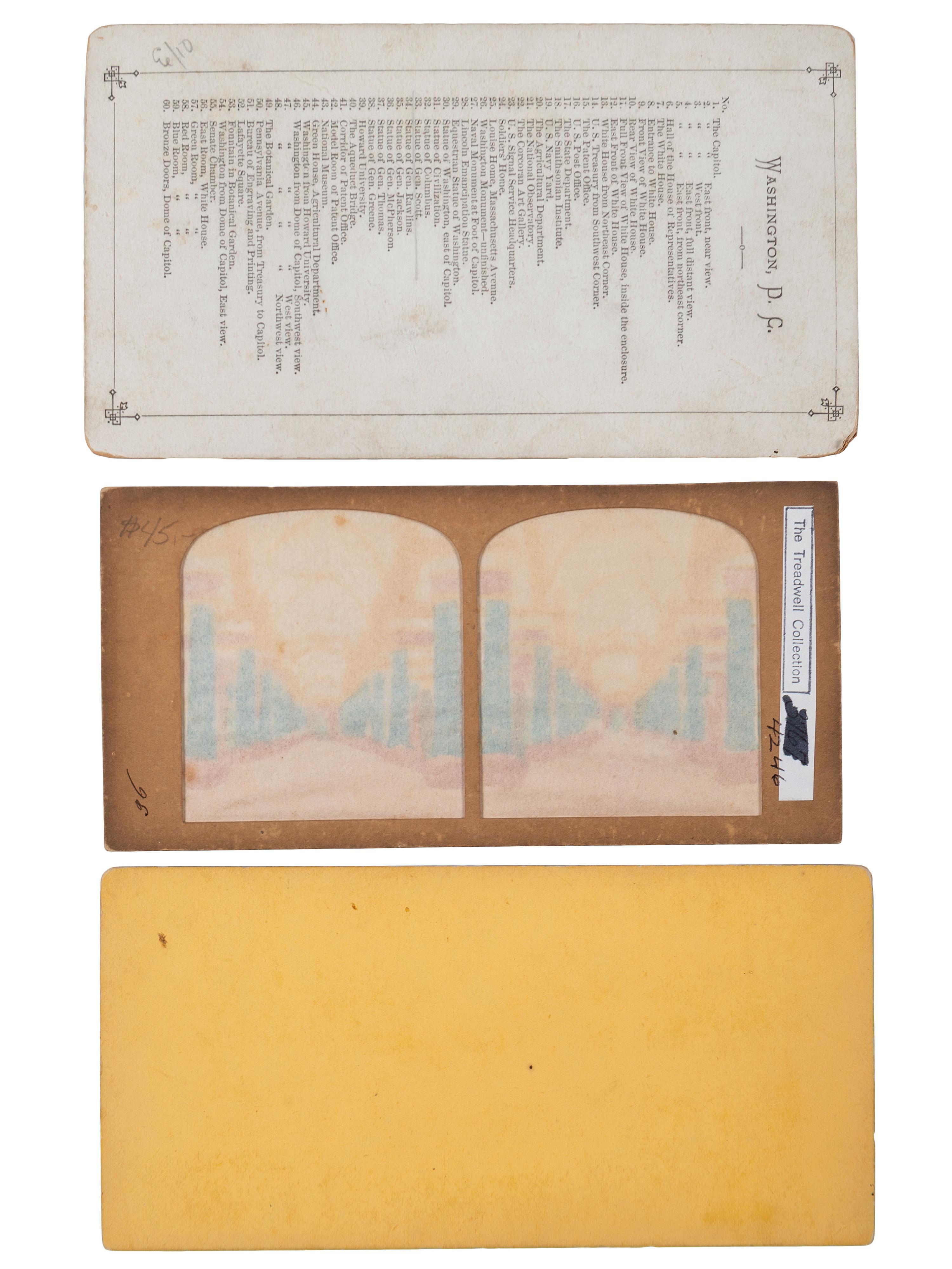 [CIVIL WAR]. A group of over 50 stereoviews, highlighted by images of the Grand Review, and the US Arsenal and Navy Yard, Washington, DC, incl. cannon.