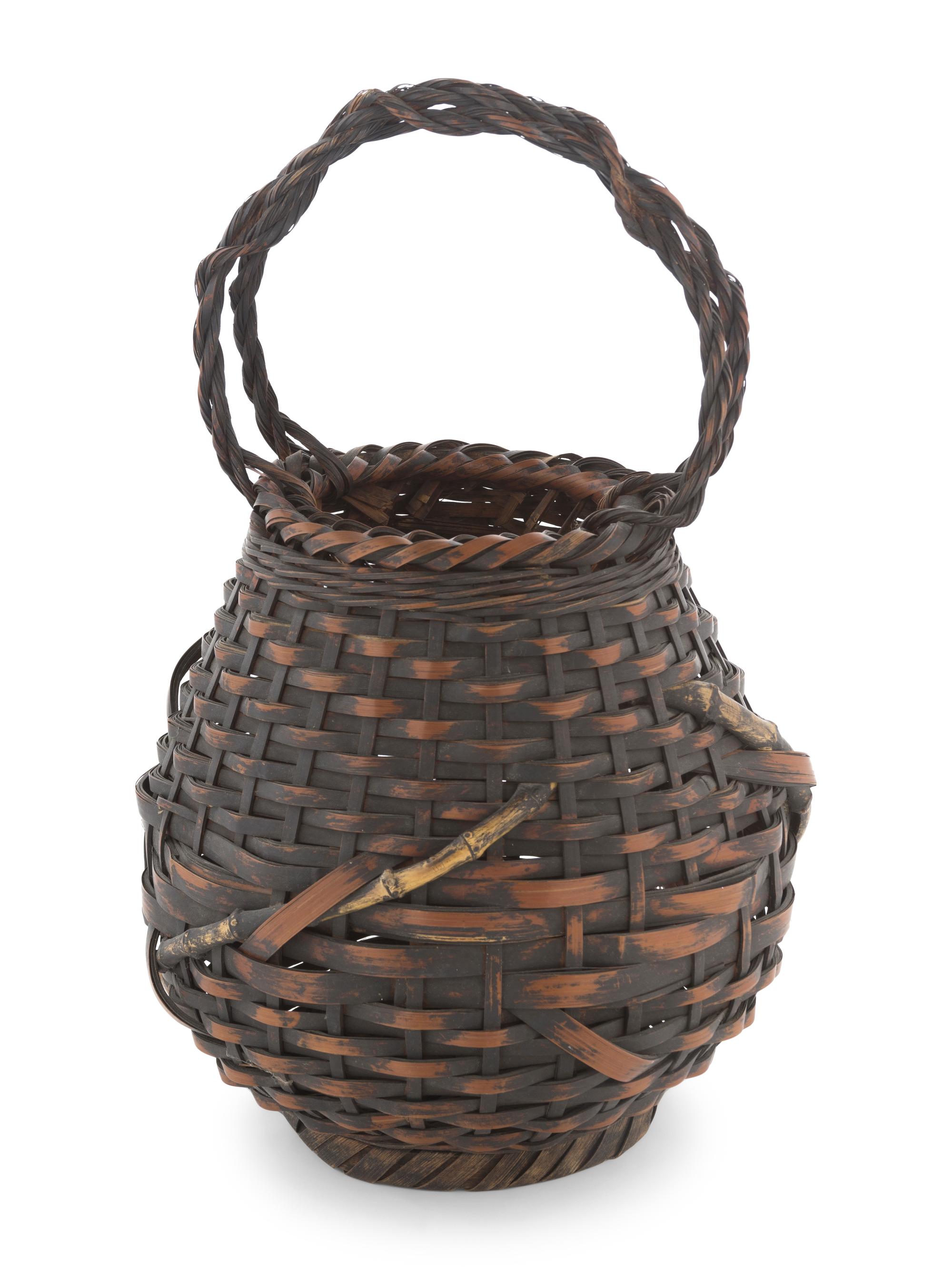 Three Japanese Bamboo Ikebana Baskets [Basket pictured far right to be returned to client; not included in donation group]
