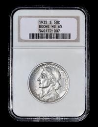 A United States 1935-S Daniel Boone Commemorative 50c Coin — NGC graded MS65