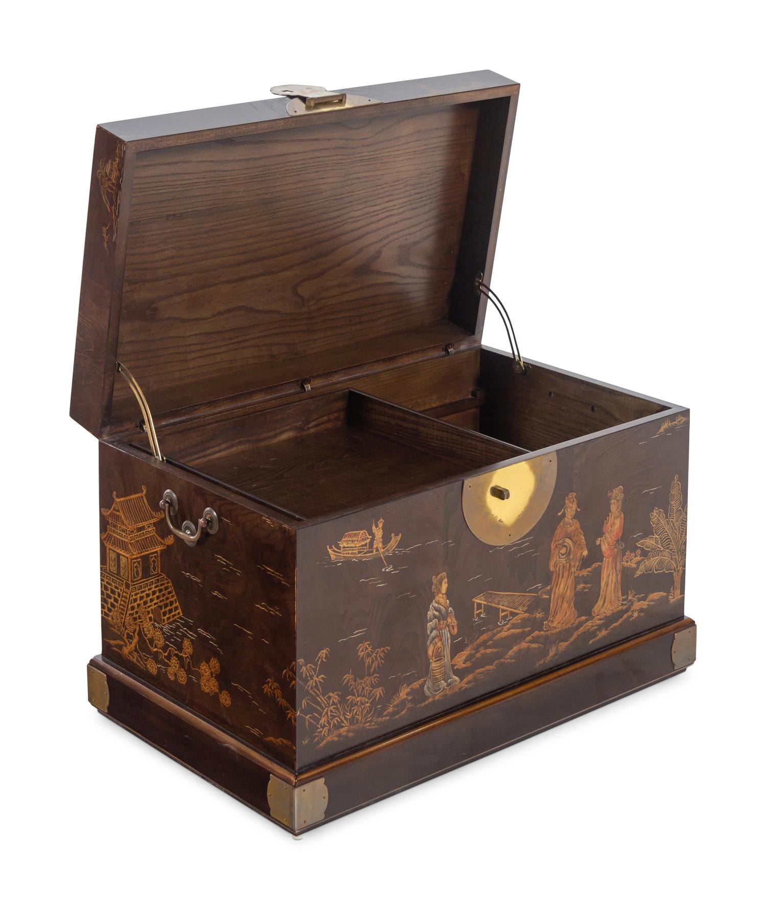 A Chinese Export Painted Trunk