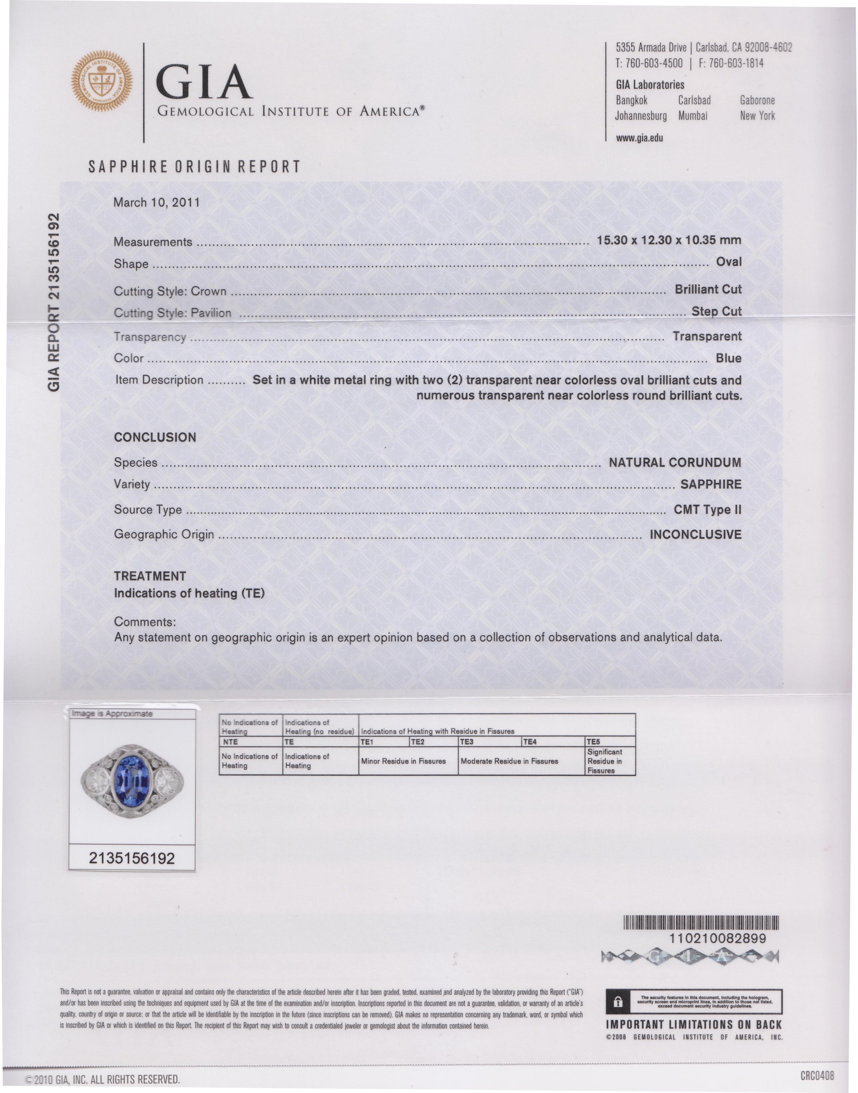 A Platinum, Sapphire and Diamond Ring, 7.80 dwts.