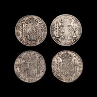 [SPANISH KINGDOM] Four Colonial 8-Reales Silver Coins