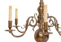 A Dutch Brass Six-Light Chandelier