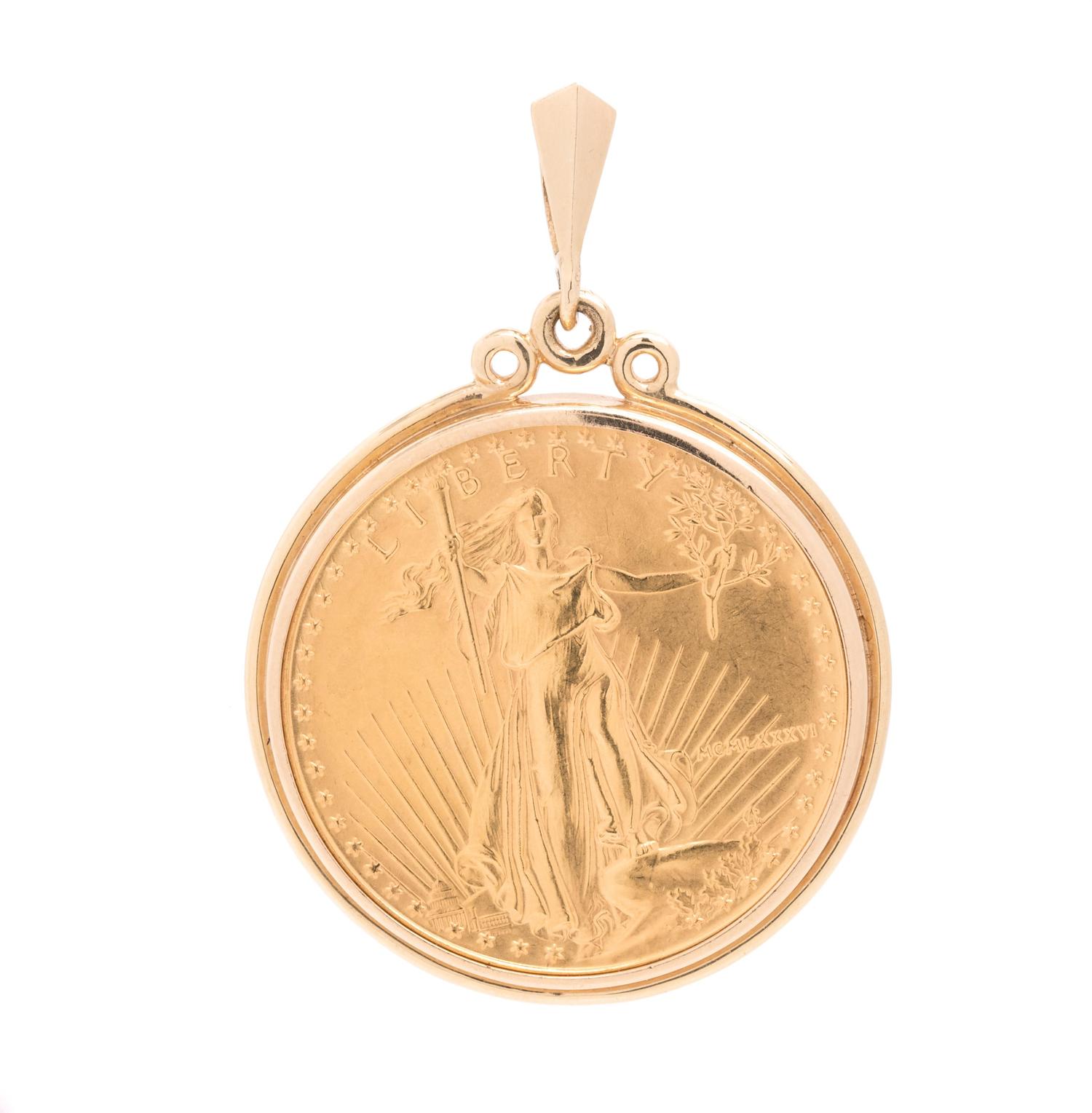 LIBERTY $50 COIN PENDANT