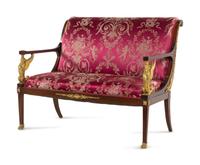 An Empire Gilt Bronze Mounted Mahogany Settee