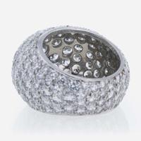 A Pavé-Set Bombé Style Diamond Ring