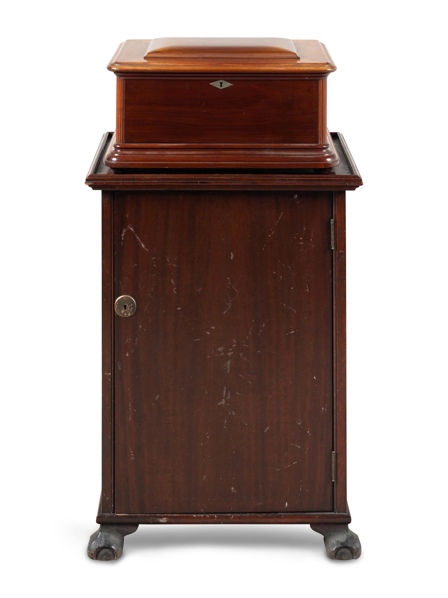A Miraphone Combination 12-Inch Disk Music Box and Phonograph