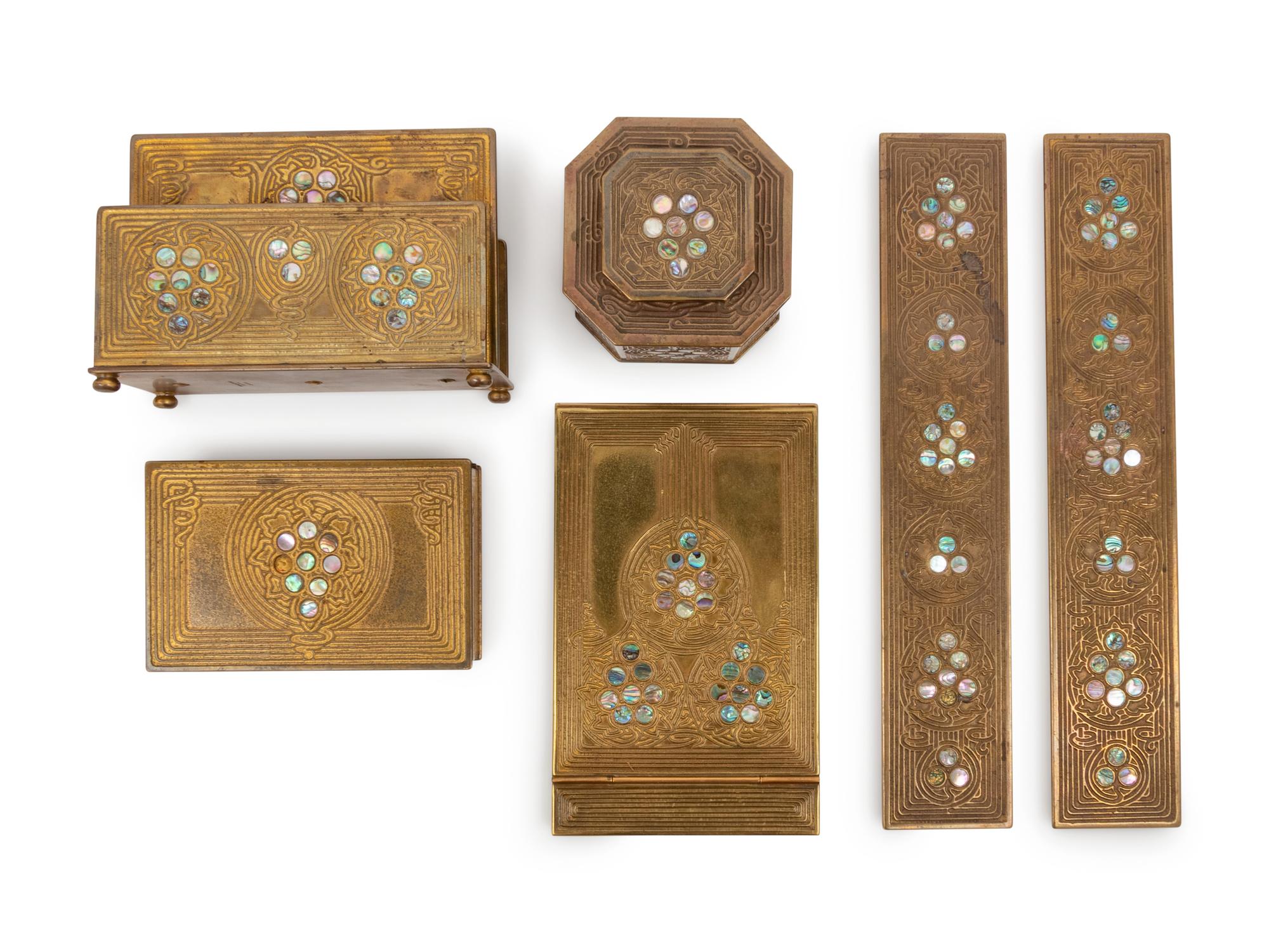 Abalone Six-Piece Desk Set