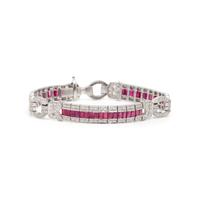 DIAMOND AND SYNTHETIC RUBY BRACELET
