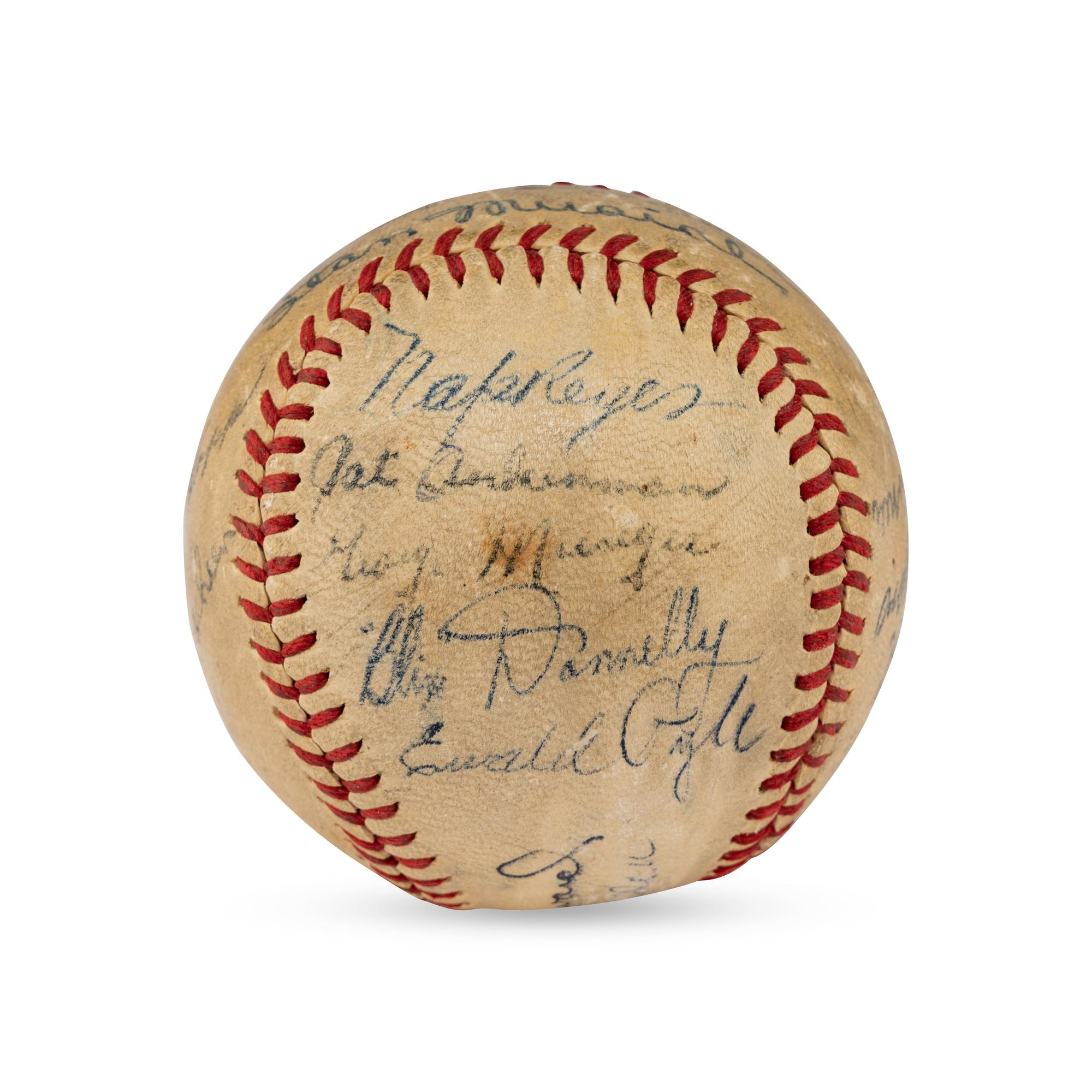 A Circa 1945 Multi Signed Autograph Baseball Featuring Stan Musial, Additional St. Louis Cardinals and Players from Other Teams