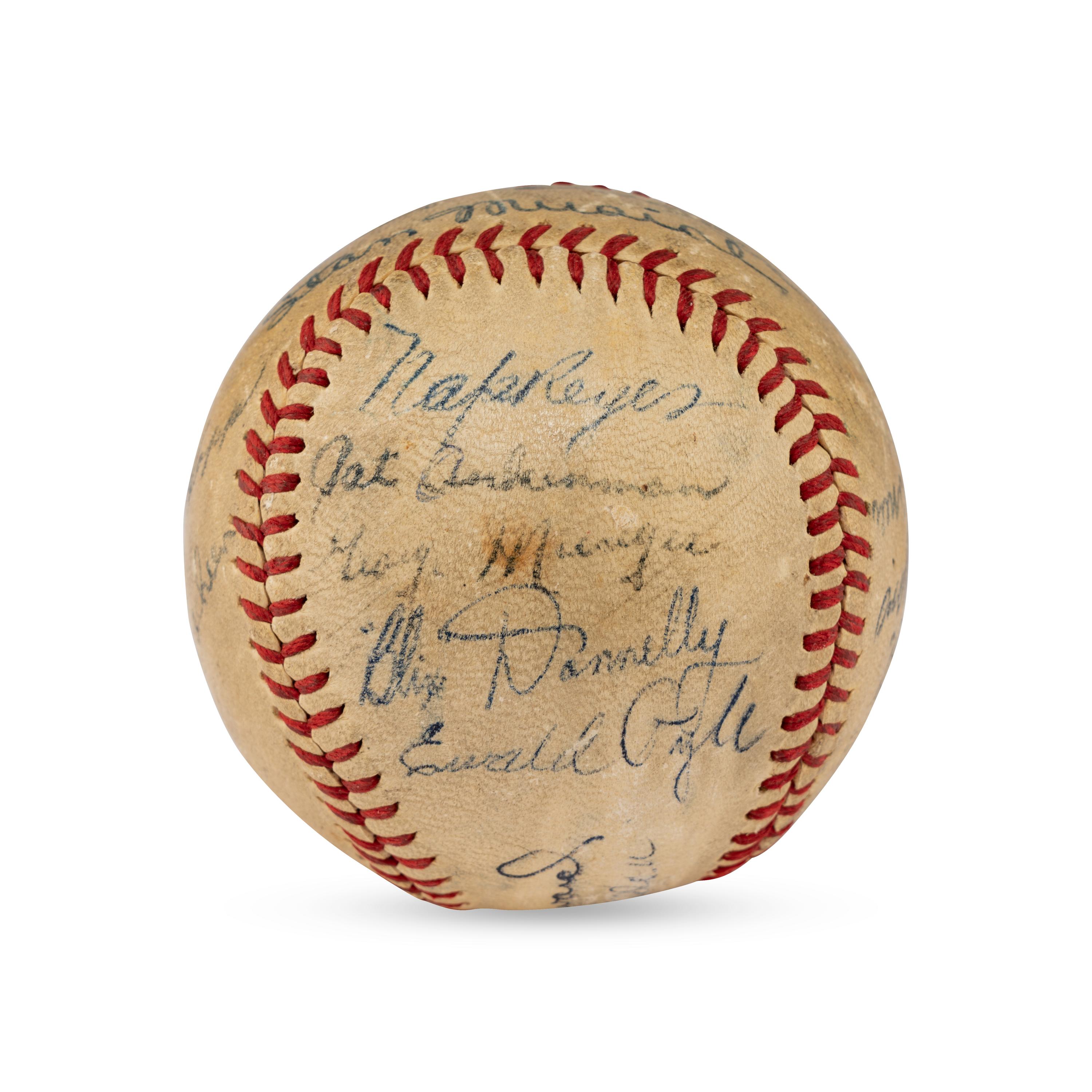 A Circa 1945 Multi Signed Autograph Baseball Featuring Stan Musial, Additional St. Louis Cardinals and Players from Other Teams