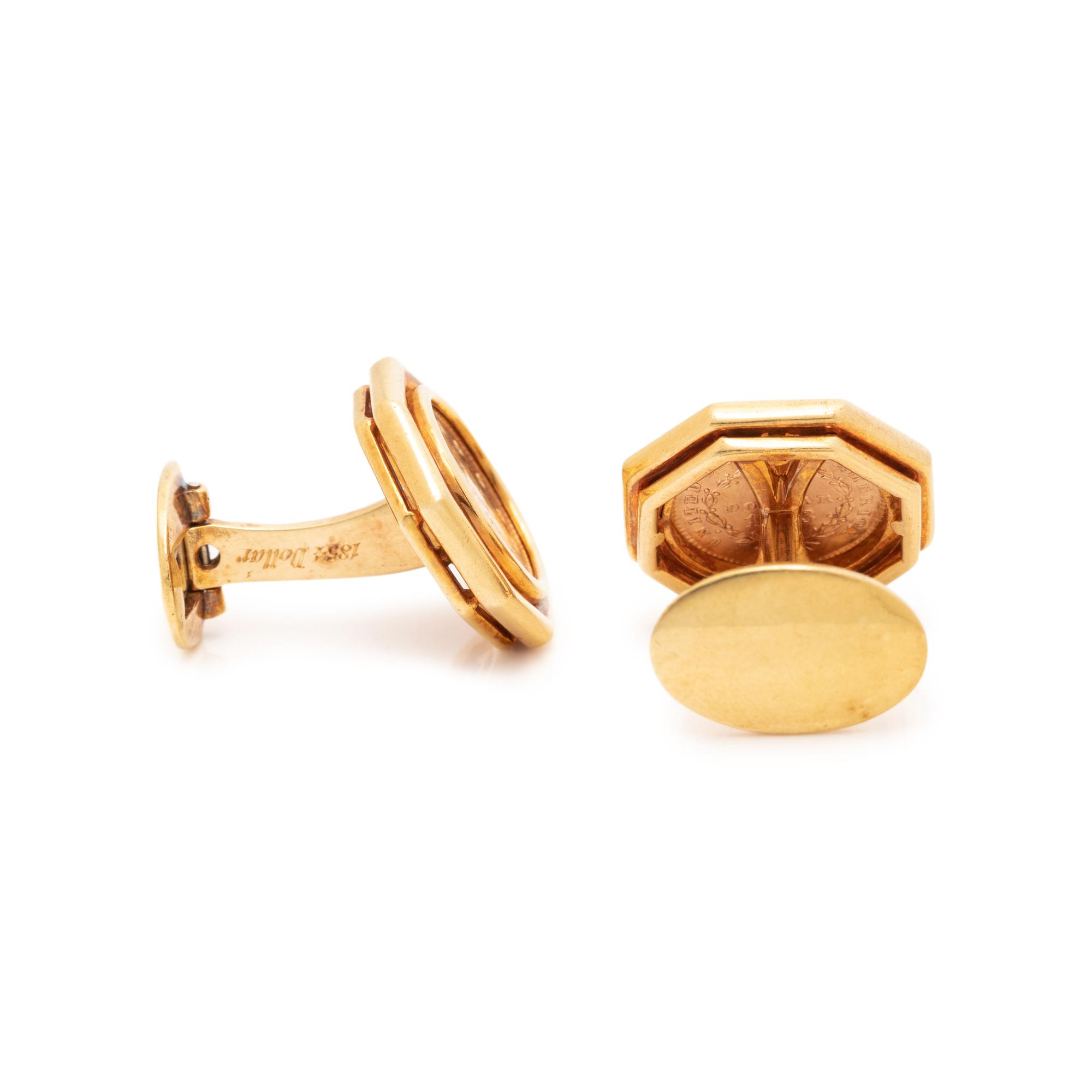 BVLGARI, US $1 LIBERTY COIN CUFFLINKS