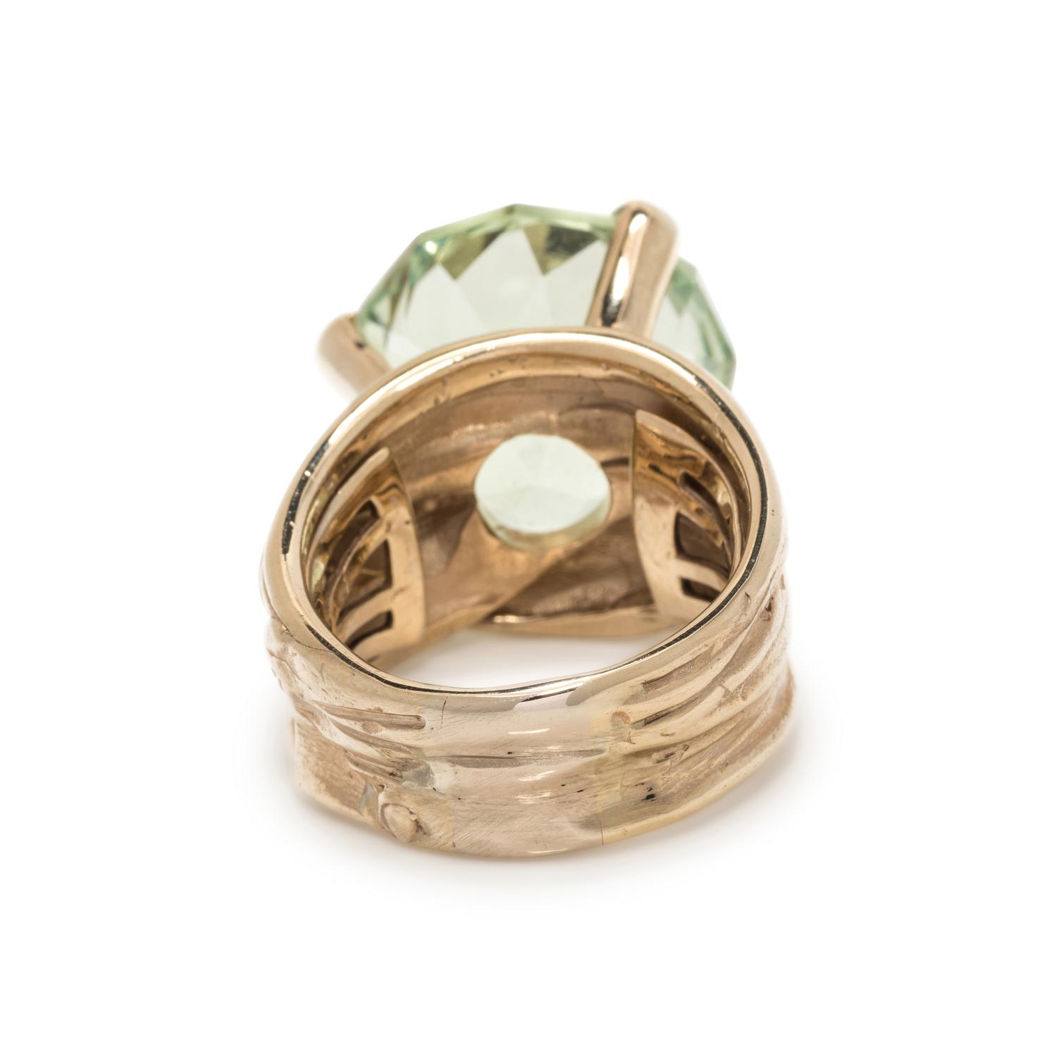 ANGELA PINTALDI, YELLOW GOLD AND GREEN BERYL RING