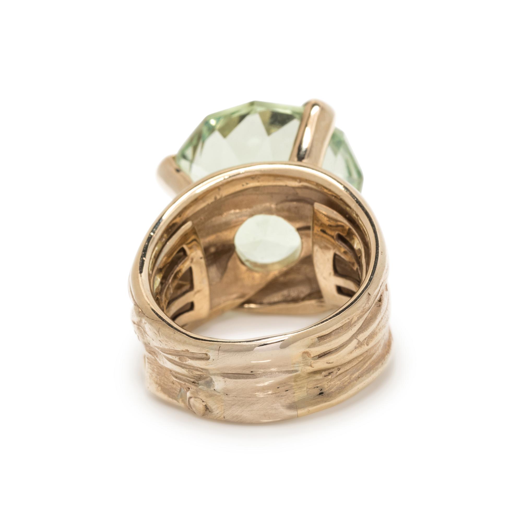 ANGELA PINTALDI, YELLOW GOLD AND GREEN BERYL RING
