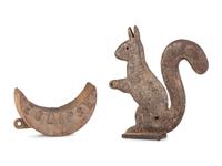 Two Figural Cast Iron Windmill Weights