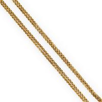 ANTIQUE, SWEDISH, YELLOW GOLD LONG CHAIN NECKLACE