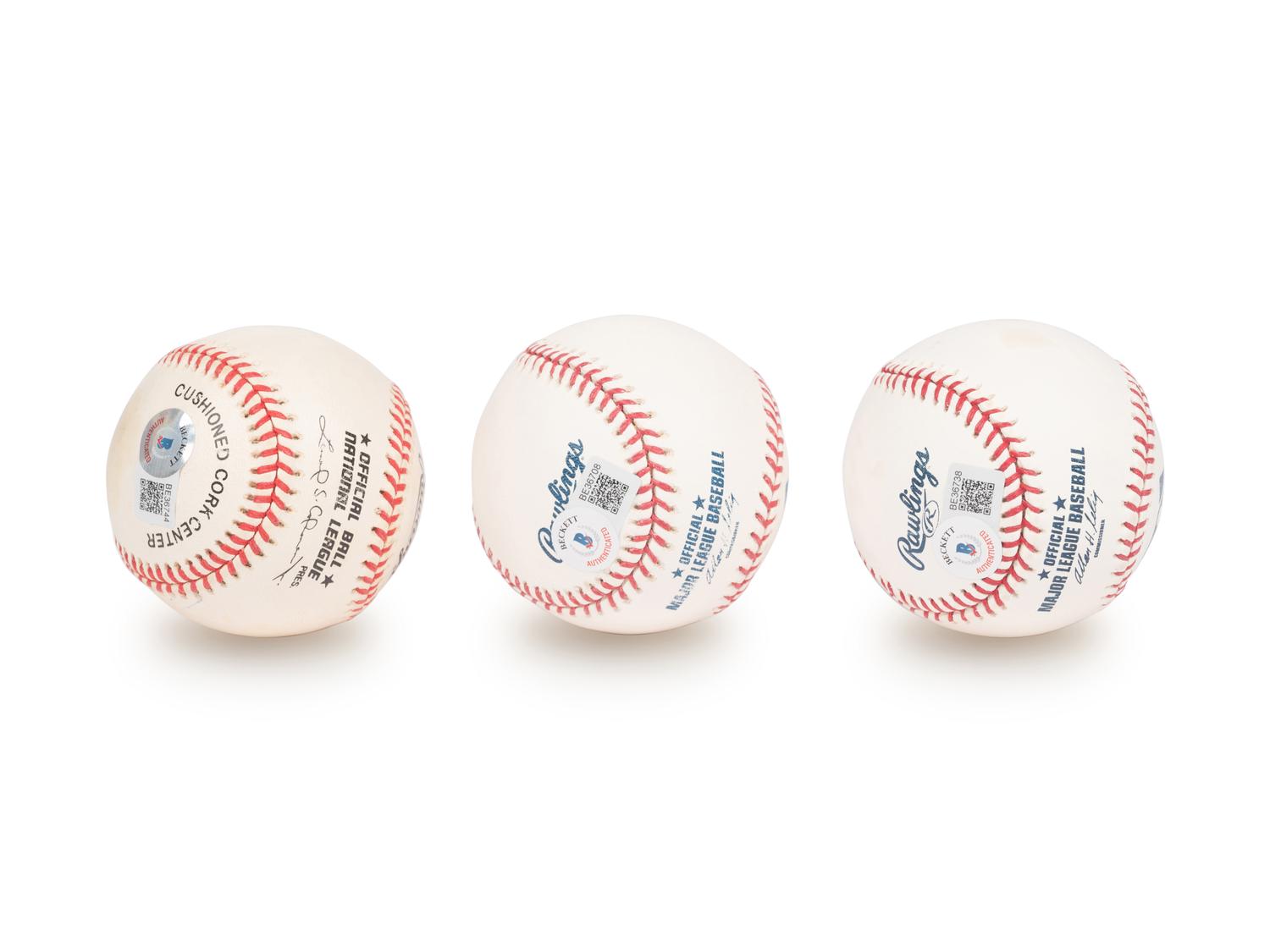 A Group of Chicago Cubs Hall of Fame Signed Autograph Baseballs (Beckett Authentication Services BAS Certified),