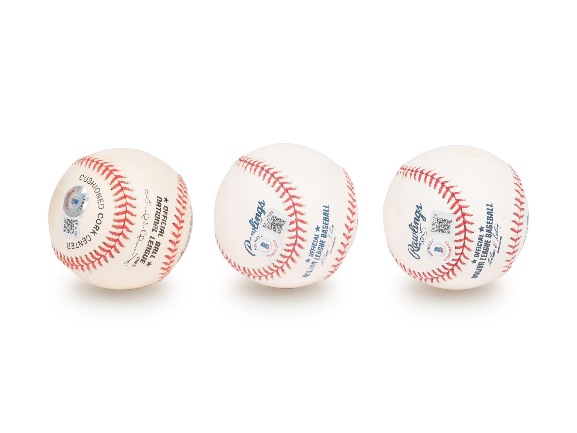 A Group of Chicago Cubs Hall of Fame Signed Autograph Baseballs (Beckett Authentication Services BAS Certified),
