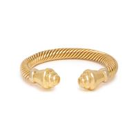 YELLOW GOLD TWISTED CABLE CUFF BRACELET