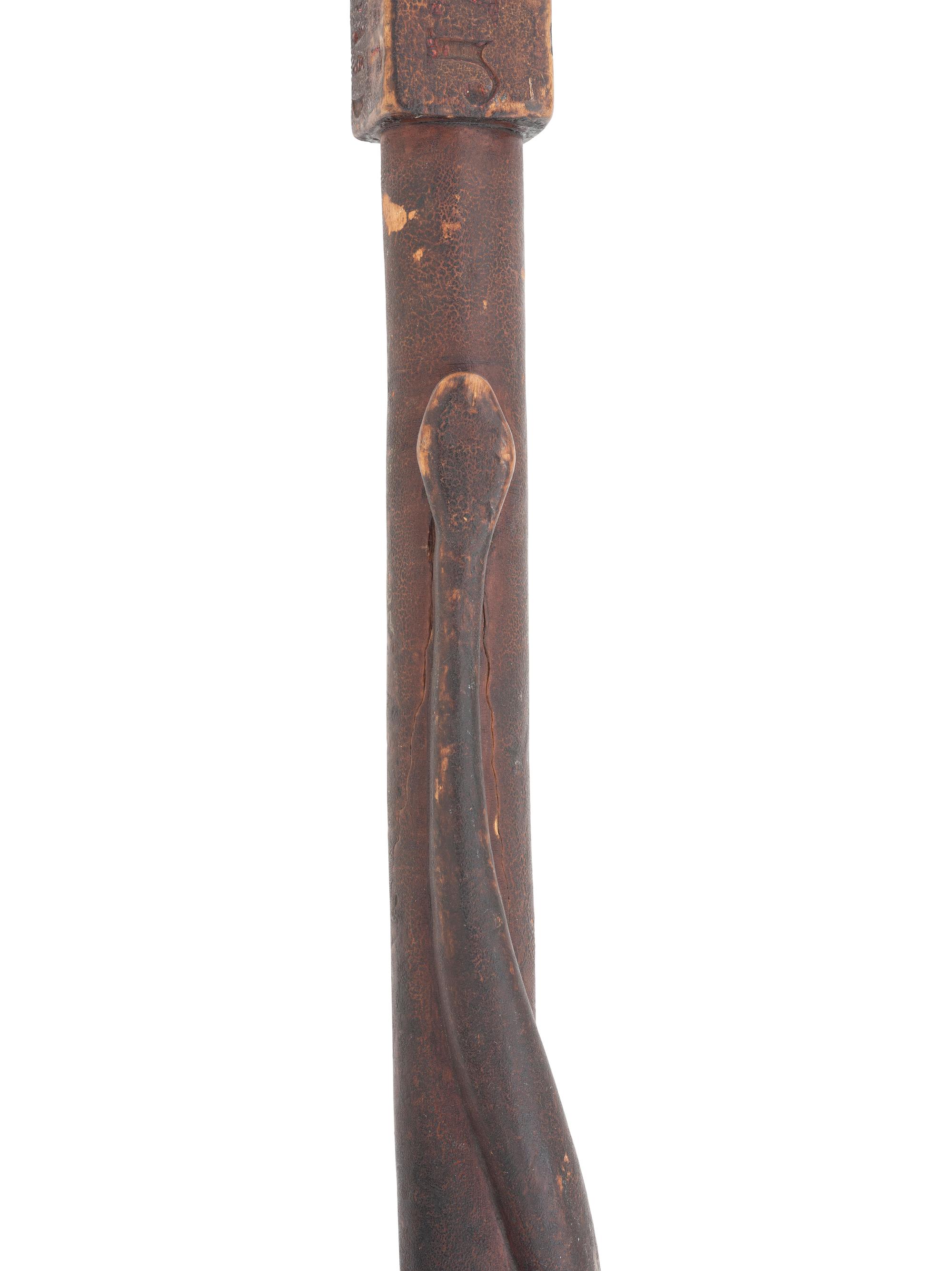 [CIVIL WAR]. Camp Chase, Ohio, folk art carved walking stick.
