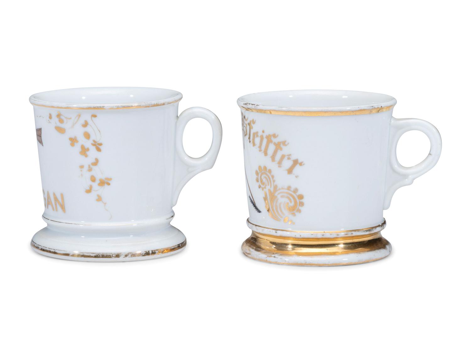 Two Porcelain Occupational Shaving Mugs