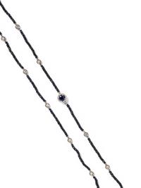 DIAMOND, SAPPHIRE AND SYNTHETIC SAPPHIRE NECKLACE
