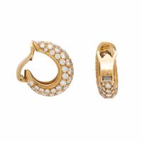 DIAMOND AND YELLOW GOLD HUGGIE HOOPS