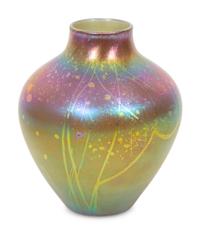 A Tiffany Studios Gold Decorated Favrile Glass Vase