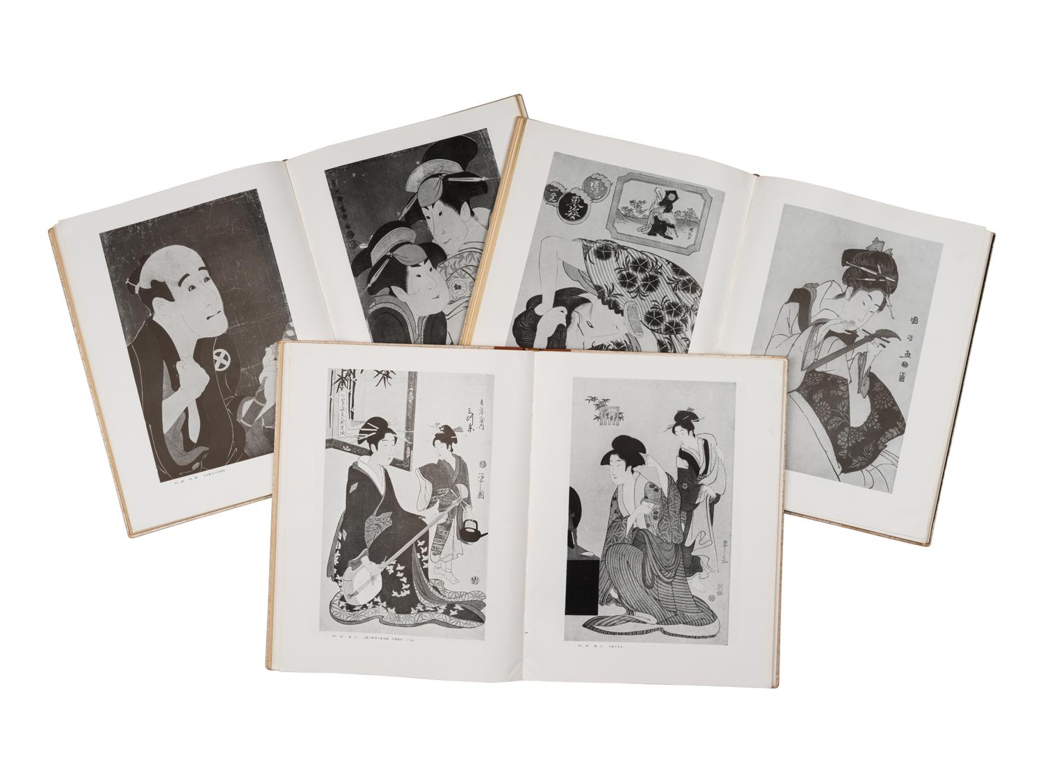 [UKIYO-E] A group of reference works about Japanese Ukiyo-e, comprising: