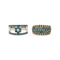 Two Treated Blue Diamond Rings