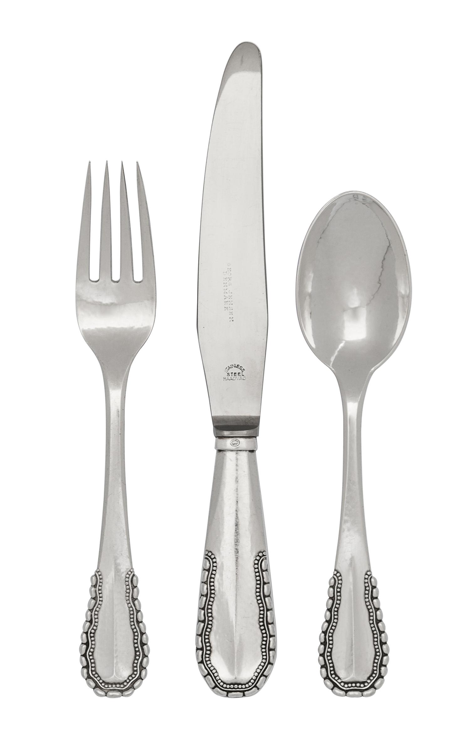 A Danish Silver Flatware Service, Georg Jensen, Copenhagen, Viking (Nordisk) pattern, comprising 12 butter spreaders 12 salad forks 12