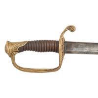 French Import Foot Officers Sword Etched to Lt. Col. John C. Black - 37th Illinois Infantry and Congressional Medal of Honor Recipient