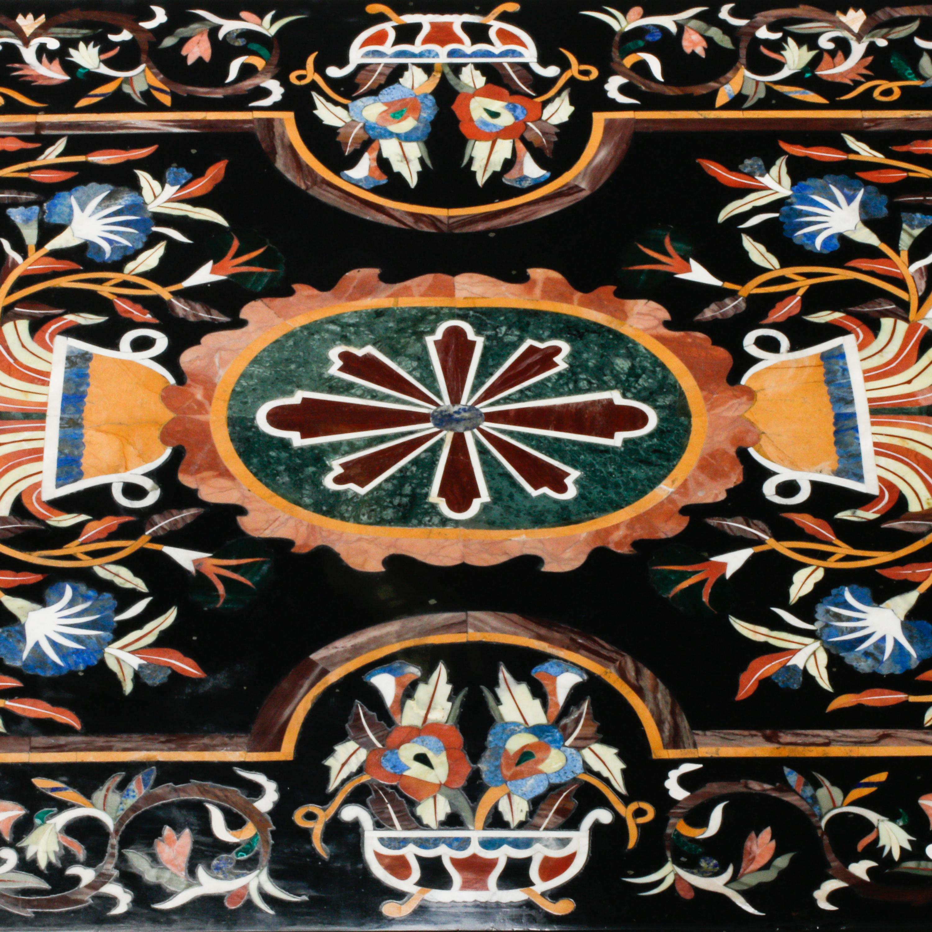 A Renaissance Revival Oak and Pietra Dura Top Table