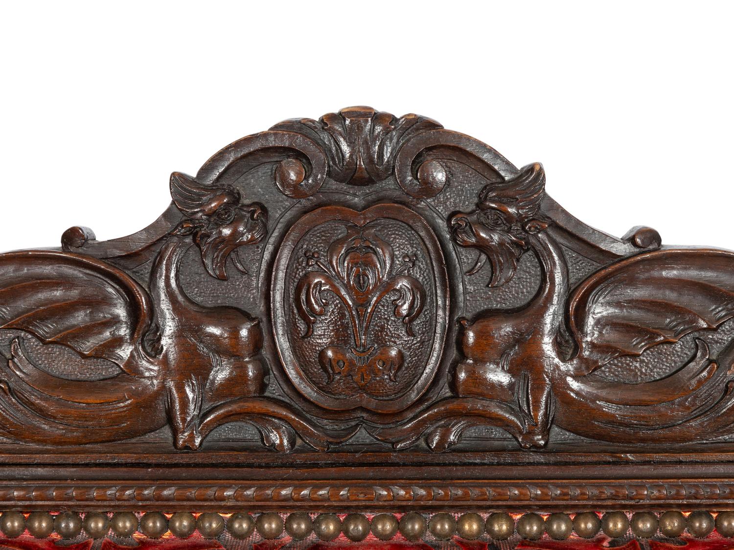 A Venetian Carved Walnut Armchair