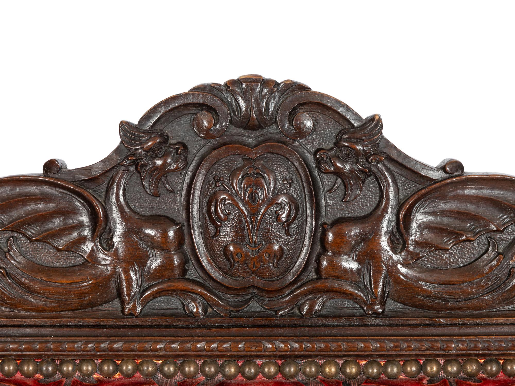 A Venetian Carved Walnut Armchair
