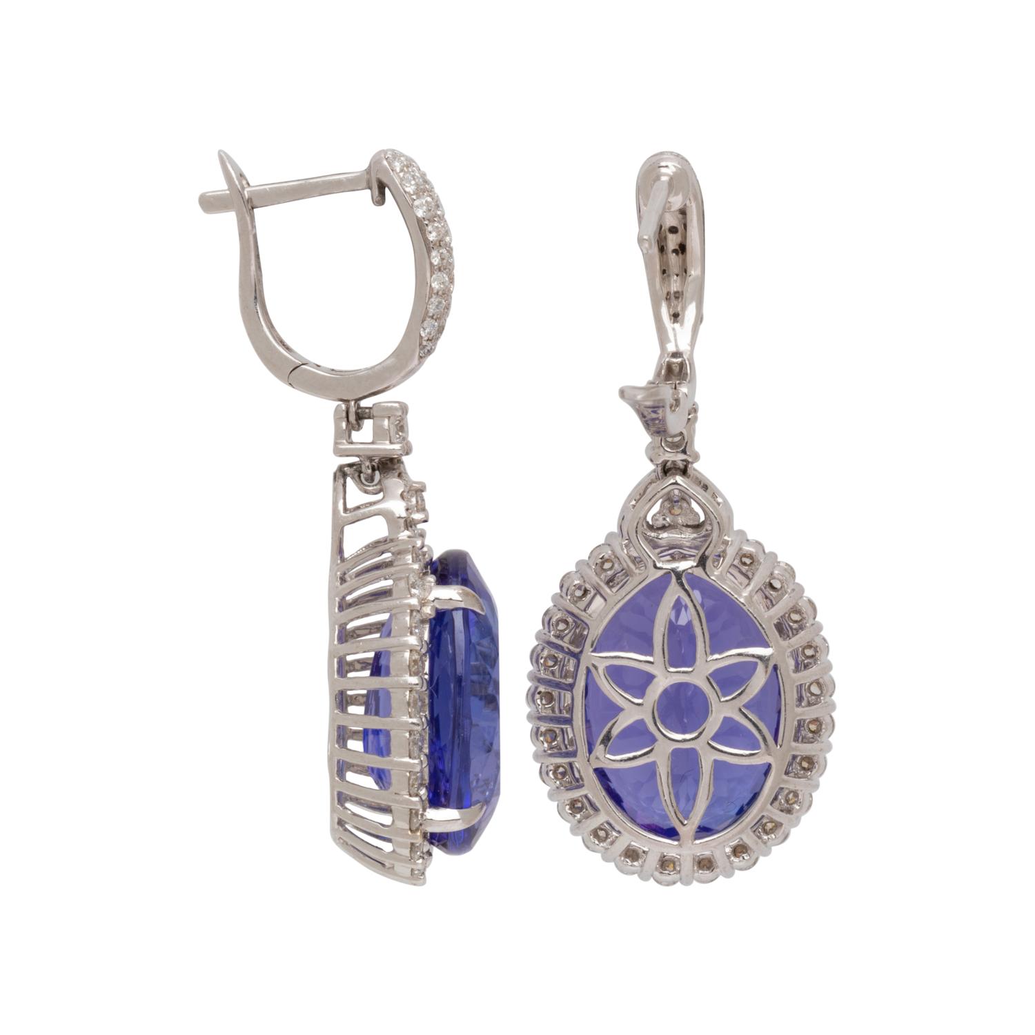 TANZANITE AND DIAMOND EARRINGS