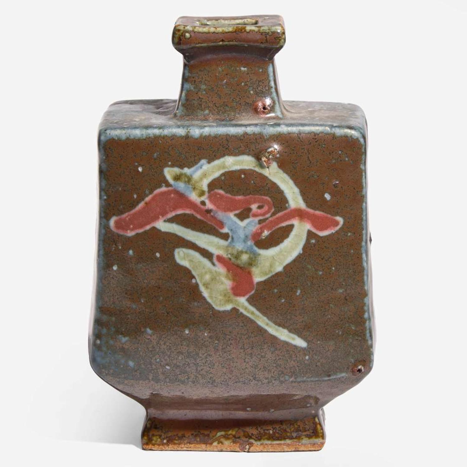 Kawai Kanjiro (Japanese, 1890-1966) Slab-Sided Bottle Vase, Japan, circa 1950s