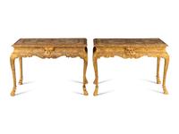 A Pair of George I Style Gilt-Gesso Tables