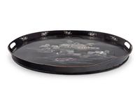 A Chinese Painted and Mother-of-Pearl Inset Tray