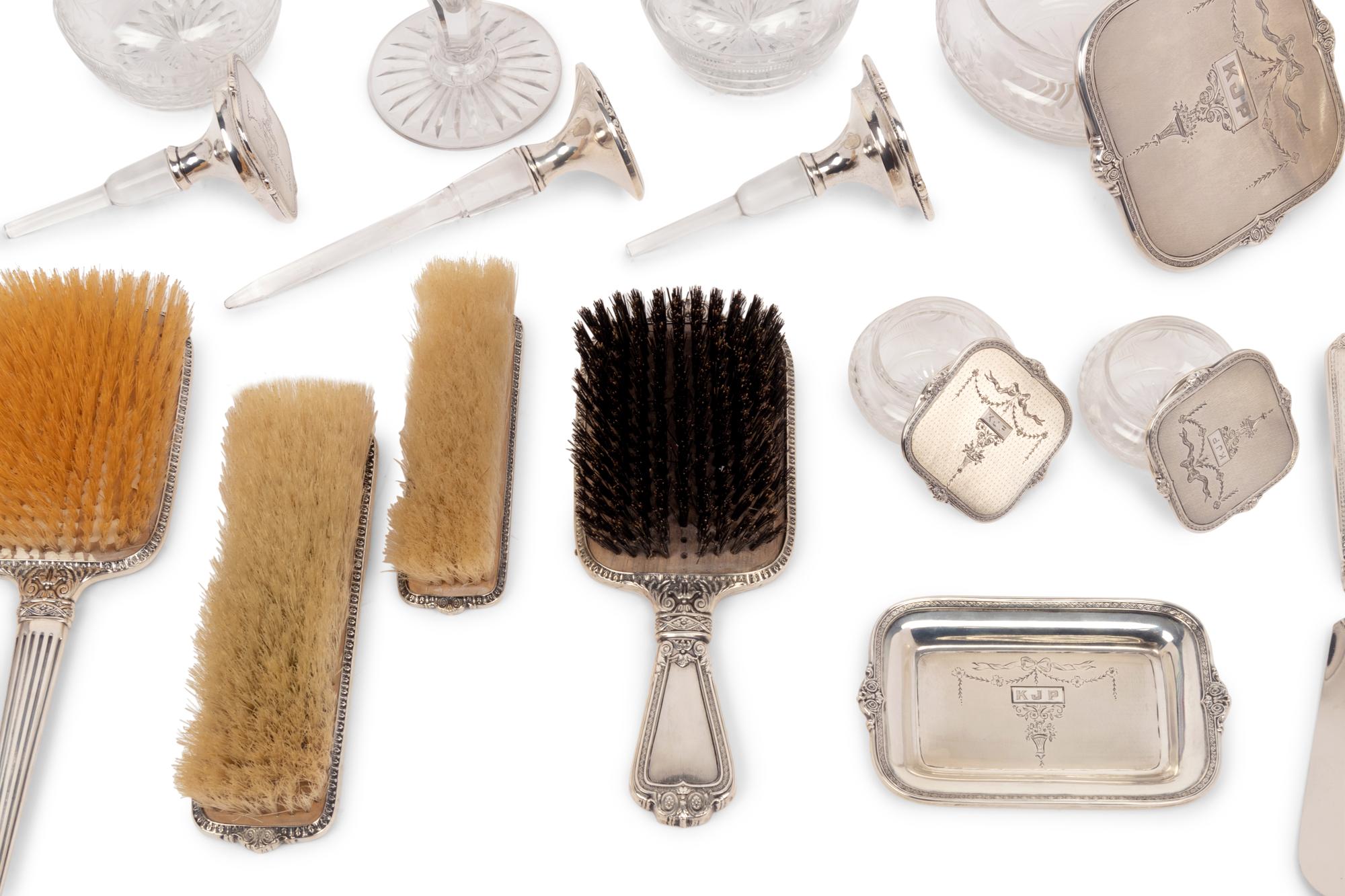 An American Silver Mounted Dresser Set