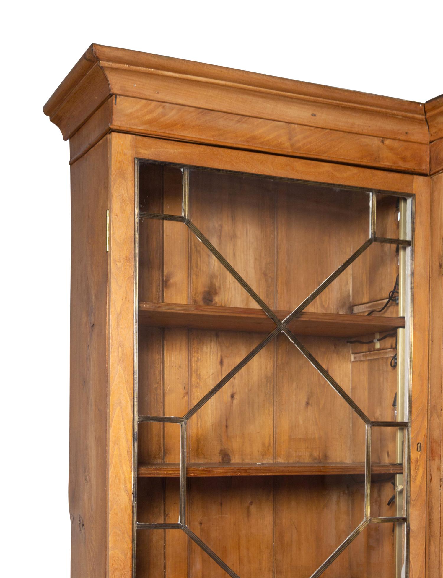 An English Pine Breakfront Bookcase