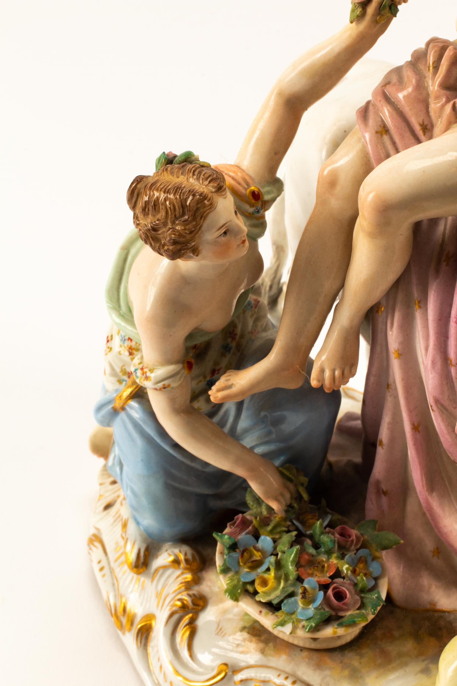 A Meissen Porcelain Figural Group of Europa and the Bull