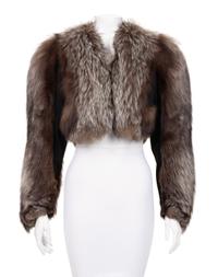 Joannard Freres Silver Fox Fur Cropped Jacket, 1970-80s