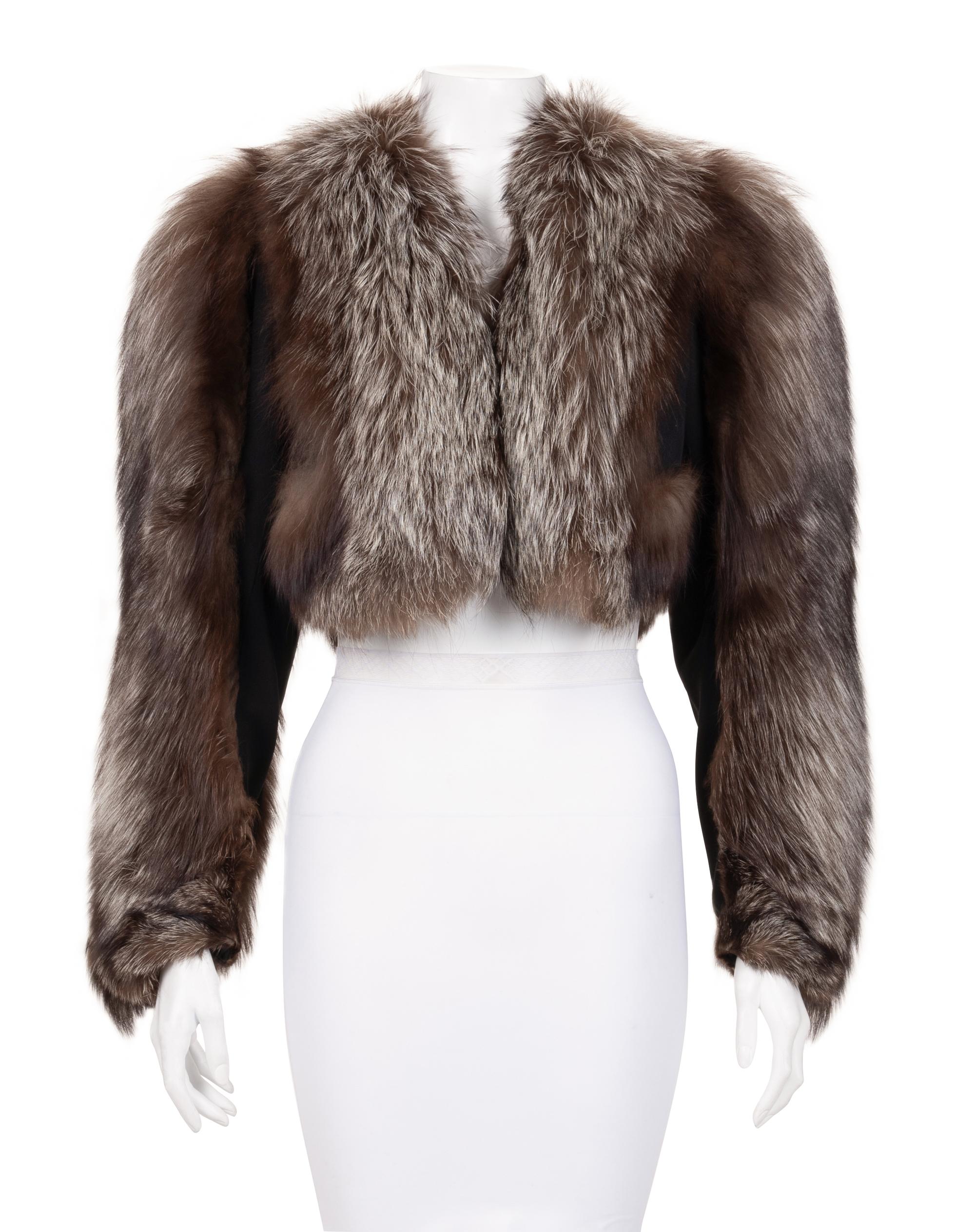 Joannard Freres Silver Fox Fur Cropped Jacket, 1970-80s