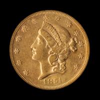 A United States 1851 Liberty Head $20 Gold Coin