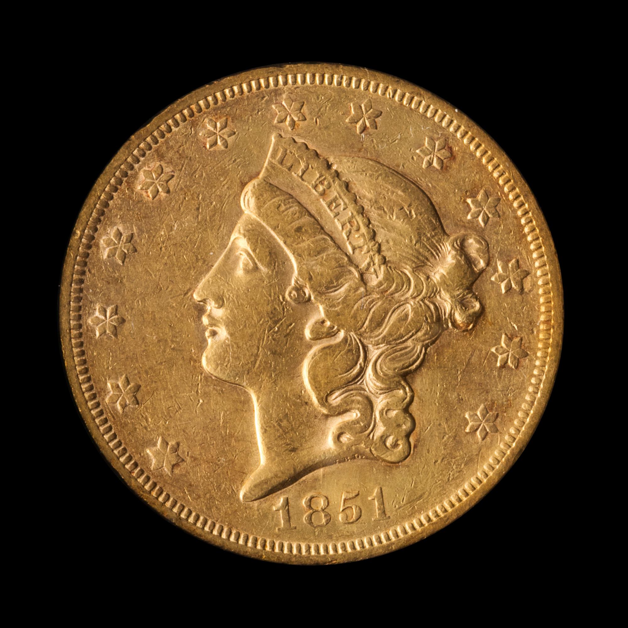 A United States 1851 Liberty Head $20 Gold Coin